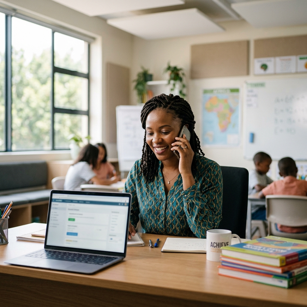 Enseignante gérant les communications avec les parents